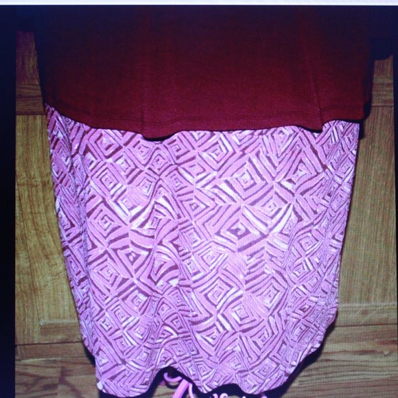 White Stag Women's Dress & Jacket Maroon Print Sz 1X 18/20 - Picture 5 of 6